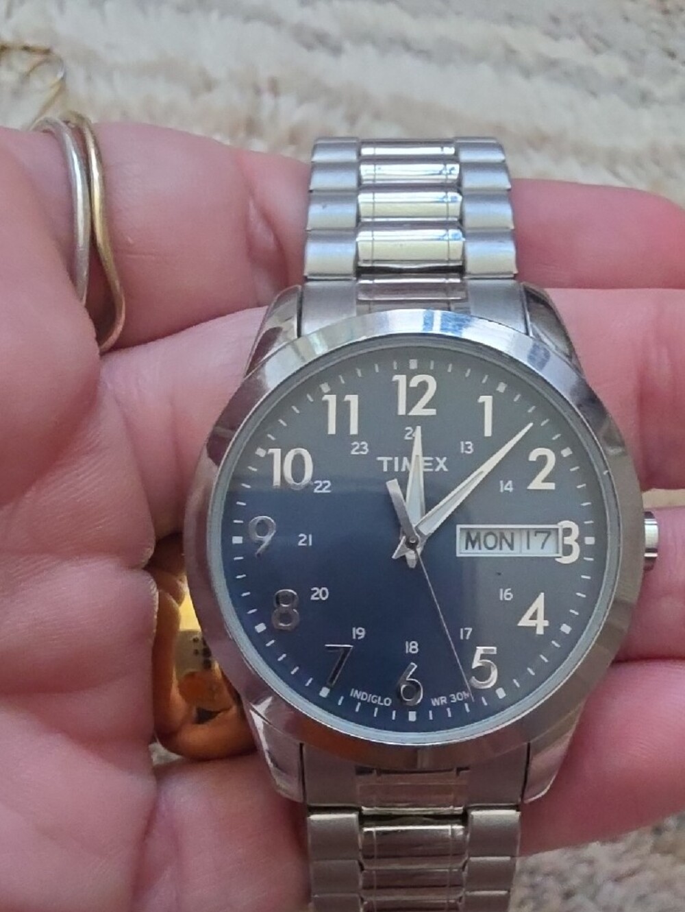 Timex Silver Stainless Steel Watch with Blue Dial - Picture 2 of 6